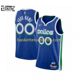 Maillot Basket Dallas Mavericks Personnalisé Nike City Edition 2022-2023 Bleu Swingman - Enfant